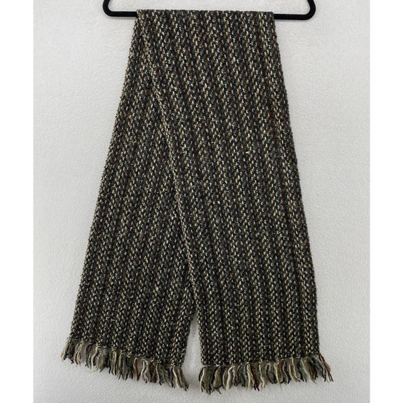 HELENA RUUTH Scarf Womens Wool Blanket Striped Handmade Ireland Vtg 11 x 64 - Picture 3 of 10